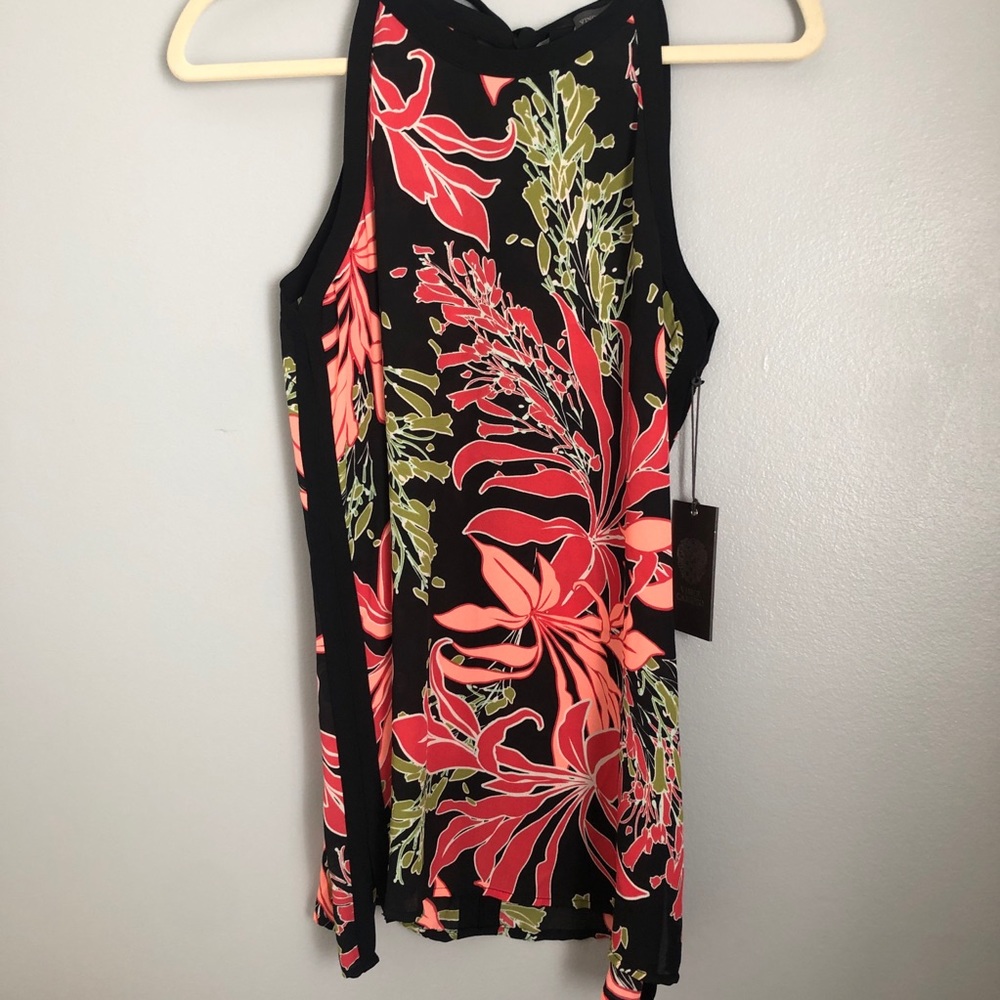 Vince Camuto Black and Pink Tank Top